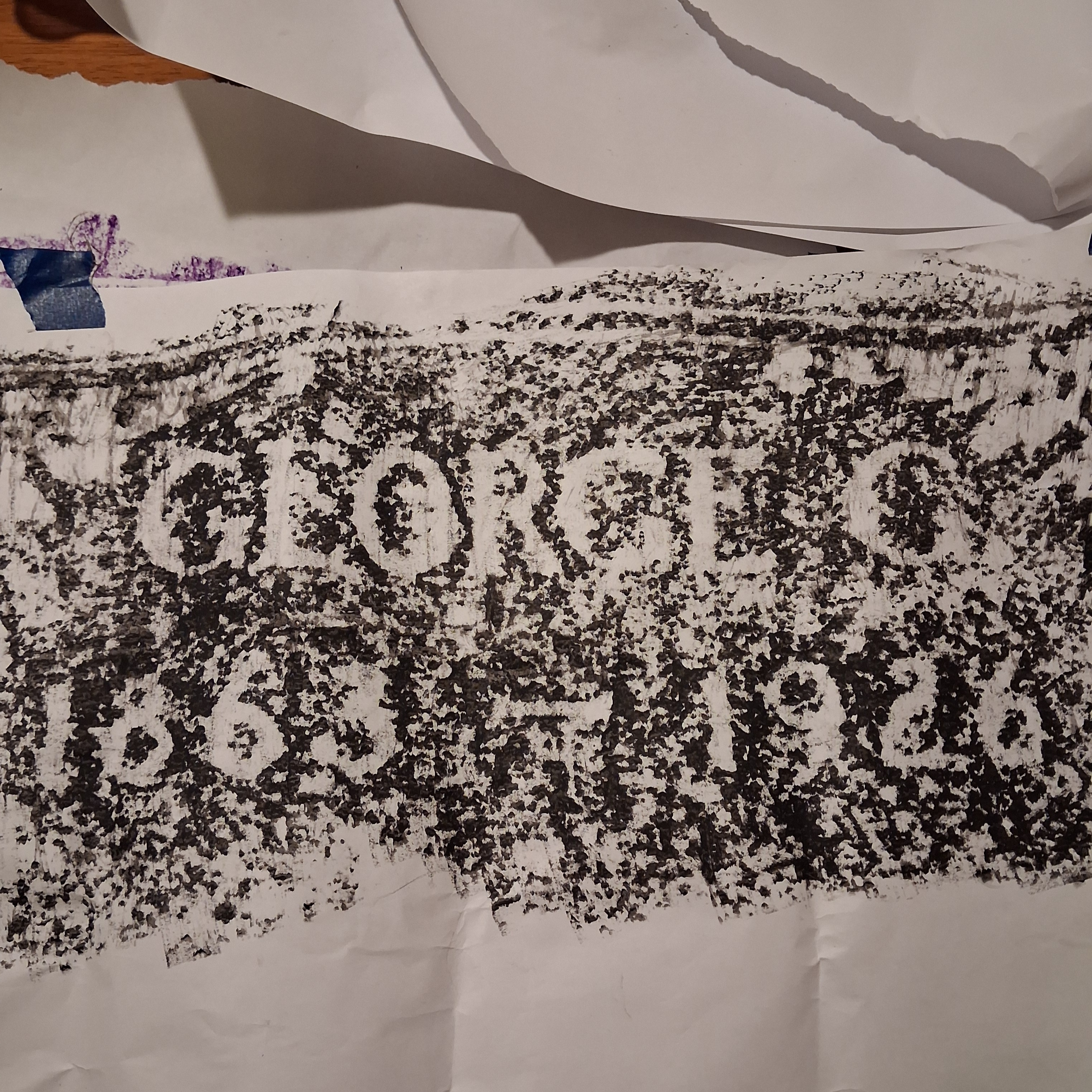 a headstone rubbing
