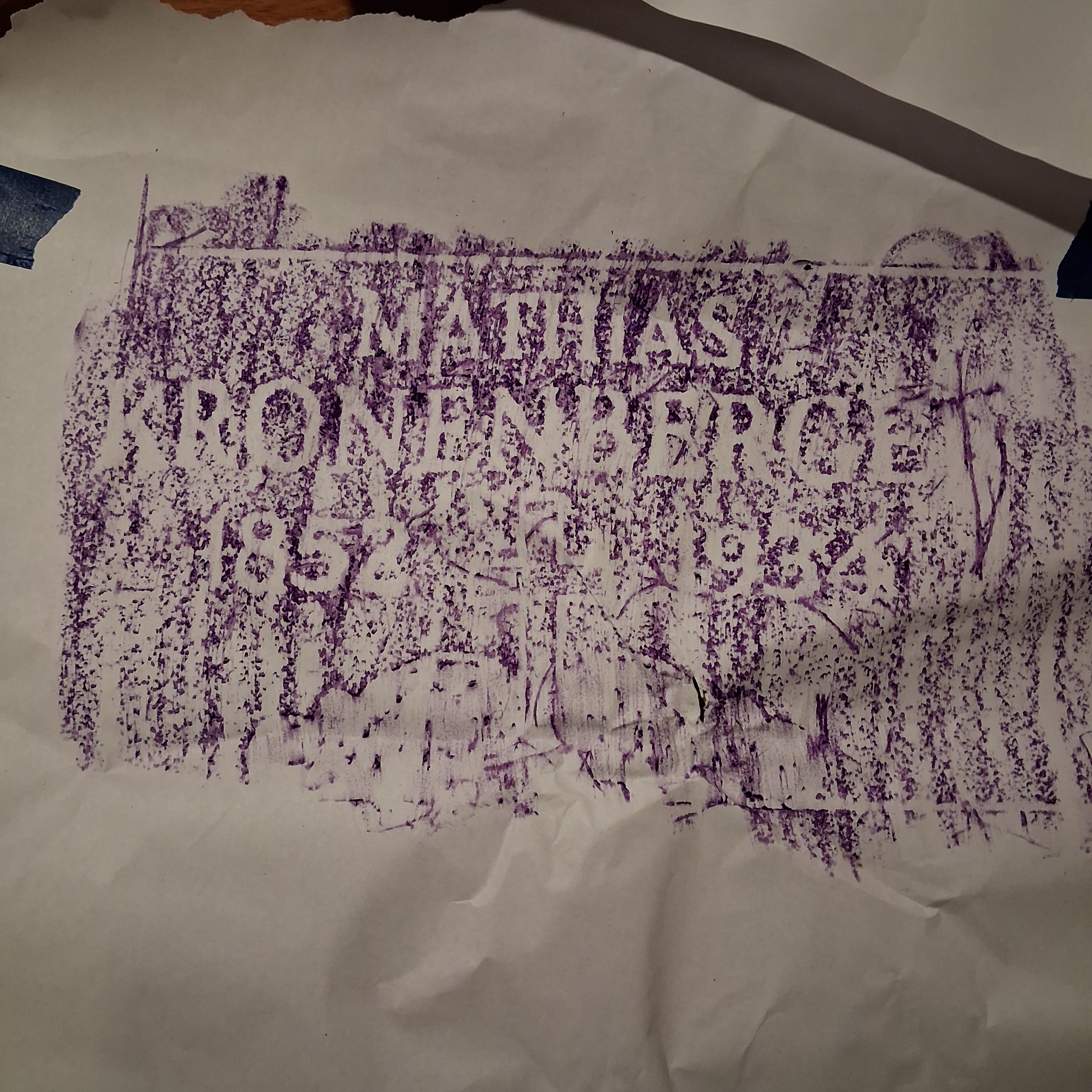 a headstone rubbing